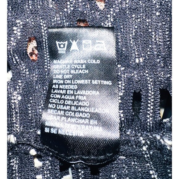 Black & Beige Open-Front Crochet Bolero Jacket Short Sleeve Medium Polyester - Picture 4 of 4